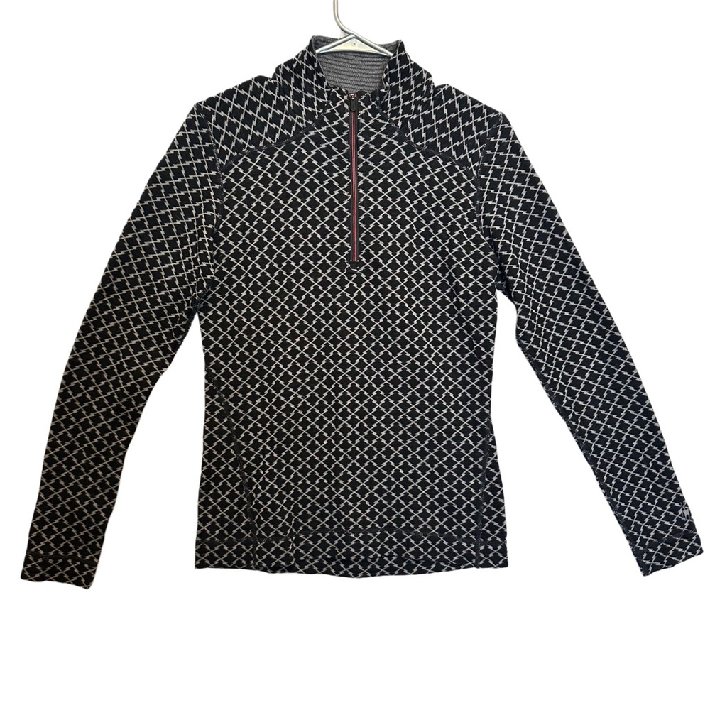 Smartwool Black and White Women's base layer quarter zip